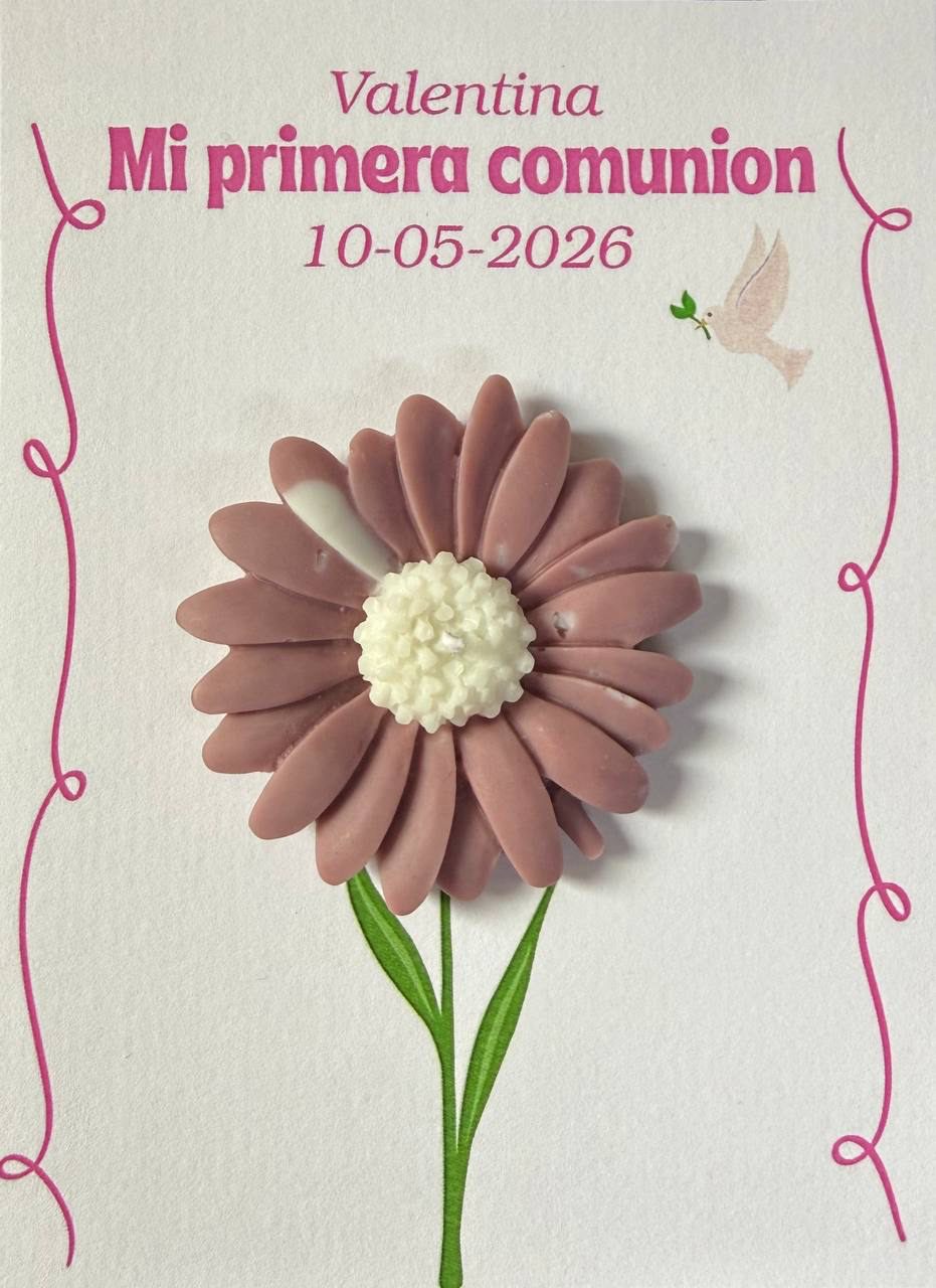 Lámina con flor de cera